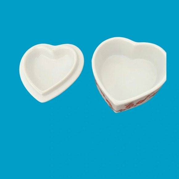 Vintage Smithsonian by Kakiemon Heart Floral Hand Painted Trinket Box Made Japan - Picture 8 of 10